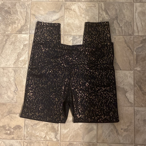 ZYIA Active Black Rose Gold Flake Light n Tight Hi-Rise Legging Size 12 - Picture 4 of 12